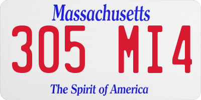MA license plate 305MI4