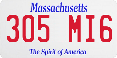 MA license plate 305MI6
