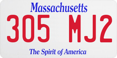 MA license plate 305MJ2