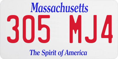 MA license plate 305MJ4
