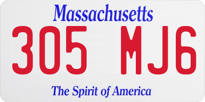 MA license plate 305MJ6