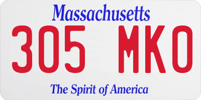 MA license plate 305MK0
