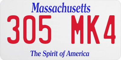 MA license plate 305MK4