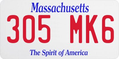 MA license plate 305MK6