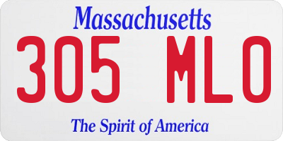 MA license plate 305ML0