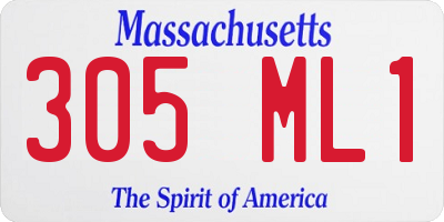 MA license plate 305ML1