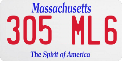 MA license plate 305ML6