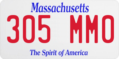 MA license plate 305MM0