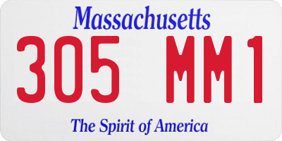 MA license plate 305MM1