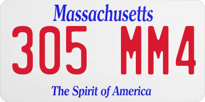 MA license plate 305MM4
