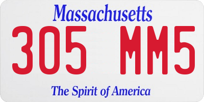 MA license plate 305MM5