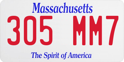 MA license plate 305MM7