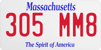 MA license plate 305MM8