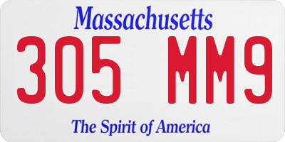 MA license plate 305MM9