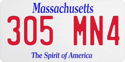 MA license plate 305MN4