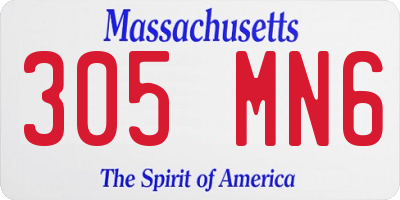 MA license plate 305MN6