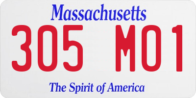 MA license plate 305MO1