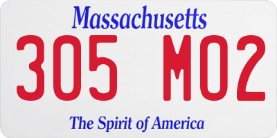 MA license plate 305MO2