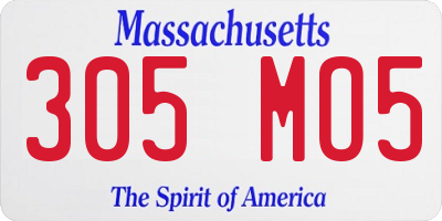 MA license plate 305MO5