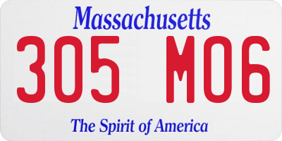 MA license plate 305MO6