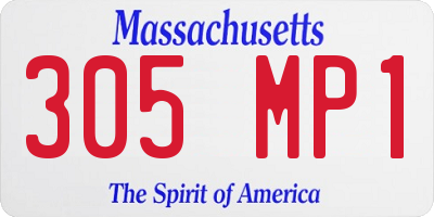 MA license plate 305MP1