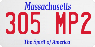 MA license plate 305MP2