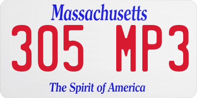 MA license plate 305MP3