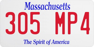 MA license plate 305MP4