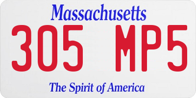 MA license plate 305MP5