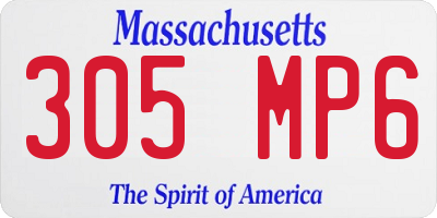 MA license plate 305MP6