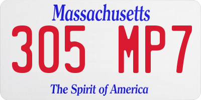 MA license plate 305MP7
