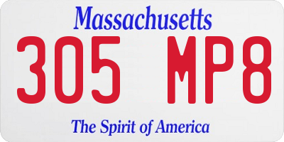 MA license plate 305MP8