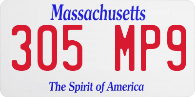 MA license plate 305MP9