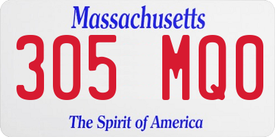 MA license plate 305MQ0