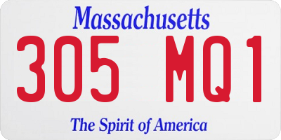 MA license plate 305MQ1