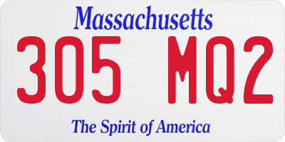 MA license plate 305MQ2