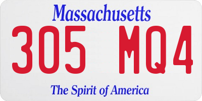 MA license plate 305MQ4