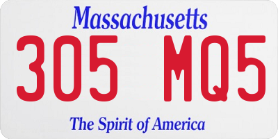 MA license plate 305MQ5