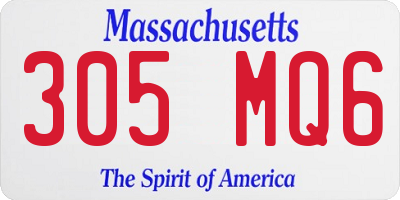 MA license plate 305MQ6