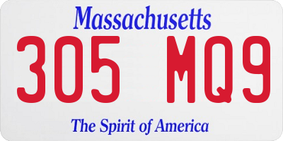 MA license plate 305MQ9