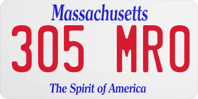 MA license plate 305MR0