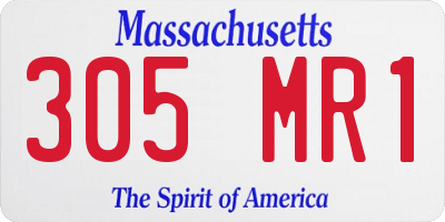 MA license plate 305MR1