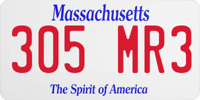 MA license plate 305MR3