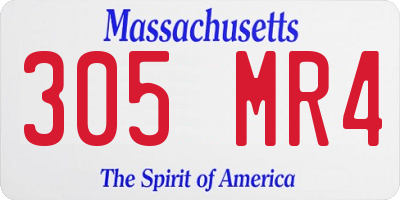 MA license plate 305MR4