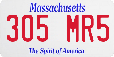 MA license plate 305MR5