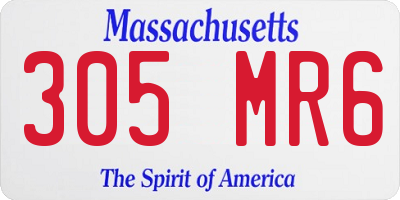 MA license plate 305MR6