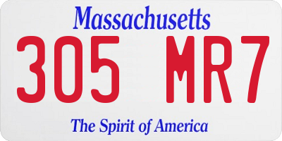MA license plate 305MR7