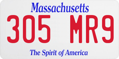 MA license plate 305MR9