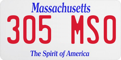 MA license plate 305MS0