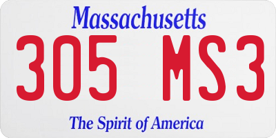 MA license plate 305MS3